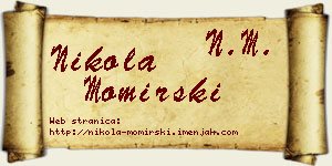 Nikola Momirski vizit kartica